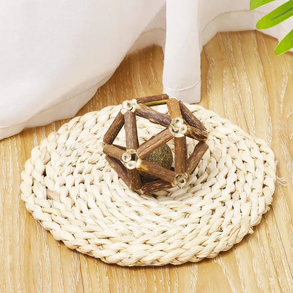 Cat Mint Cat Mint Ball Wooden Reynoutria multiflora Cat Pet Cat Mint Toys Health Mix Multi Color Tooth Grinding Stick Safety Cat