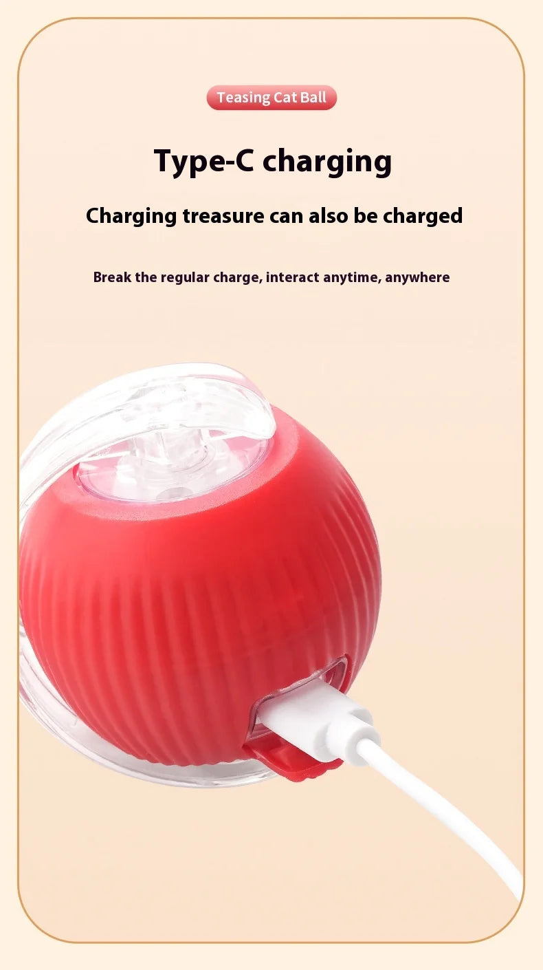 Rechargeable Cat  or Dog Toy Smart Pet Interaction Automatic Rolling Ball  (UK )