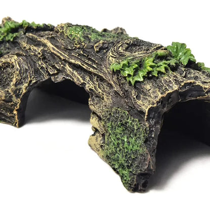 Aquarium Hollow Tree Tunnel Cave Ornament Fish Shrimp Reptile Hiding Shelter