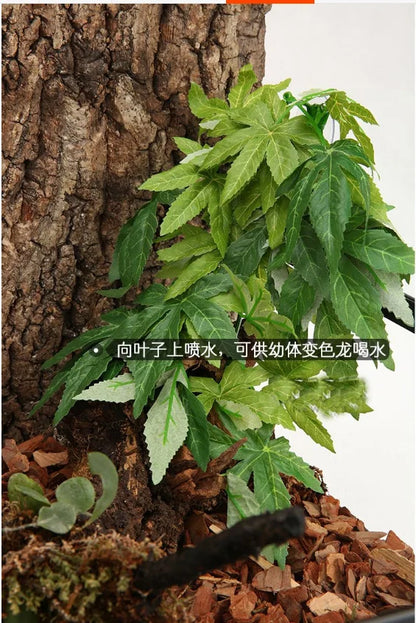 Plant Terrarium Reptile Hide Amphibian Decoration Pet Tank Hanging Leaves