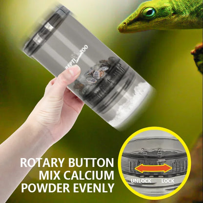 Cricket Convenient Feeding Boxes Transparent Climbing Pet Calcium Powder Mixing Box Portable Feeder for Lizards and Amphibians