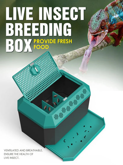 Live food storage box  suitable for raising mealworms, crickets, Dubia cockroaches, Morio worms