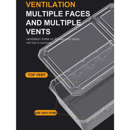 Reptile Breeding Feeding Box Transparent  Insect Rearing Hatching Containers Habitat Cage Inverts,Hatchling colubrids