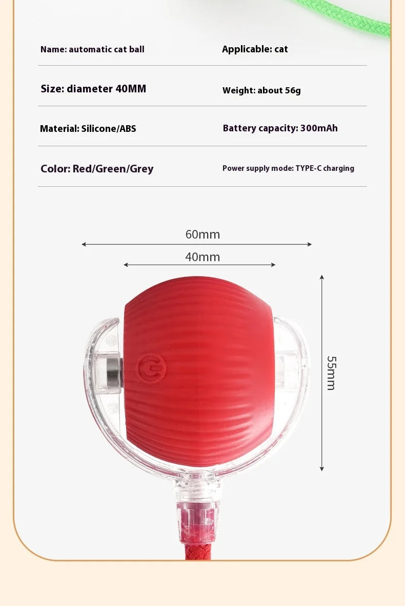 Rechargeable Cat  or Dog Toy Smart Pet Interaction Automatic Rolling Ball  (UK )
