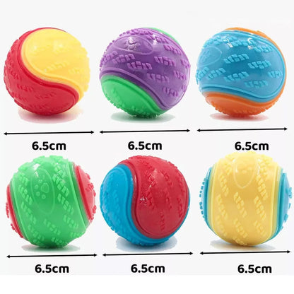 6 Sets Scooby-Doo Durable Squeaky Dog Balls Teeth Cleaning Interactive