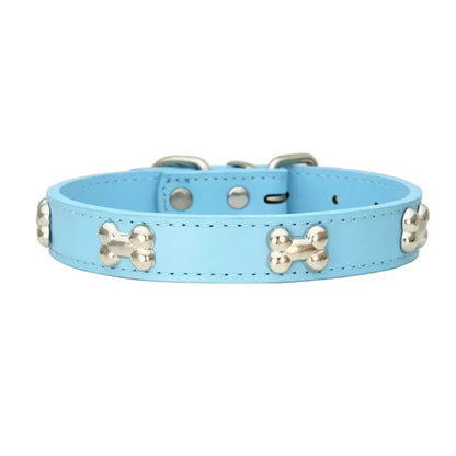 Bone Leather Durable Pet Dog Collars Puppy Pug Collars for Small Large Dog Chihuahua Cat Accessories Pet Collar for Small Dogs