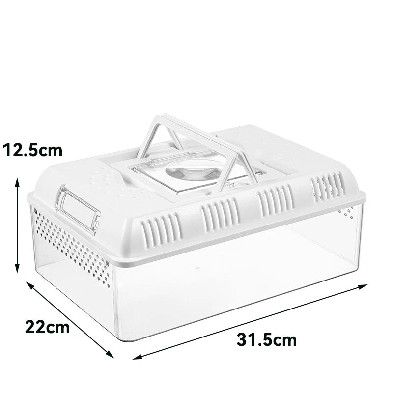 Transparent LED Light Reptile Animal Insect Pet Cage Breathable Feeding Portable Lamp Box Frog Snake ,Geckos,Inverts,spiders