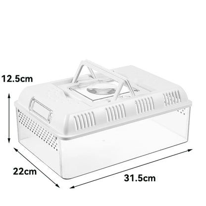Transparent LED Light Reptile Animal Insect Pet Cage Breathable Feeding Portable Lamp Box Frog Snake ,Geckos,Inverts,spiders