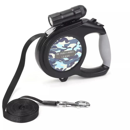 8M Nylon Pet Lead Leash with LED Light Strong Retractable Durable Extendables Lockable Tapes For Max 50KG Large Dog