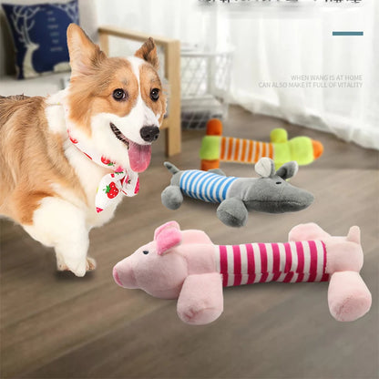 Animals Shape Plush Dog Toy Bite Resistant Squeaky Toys for Small Dogs Interactive Chew Molar Toy Sound Pet Accessories