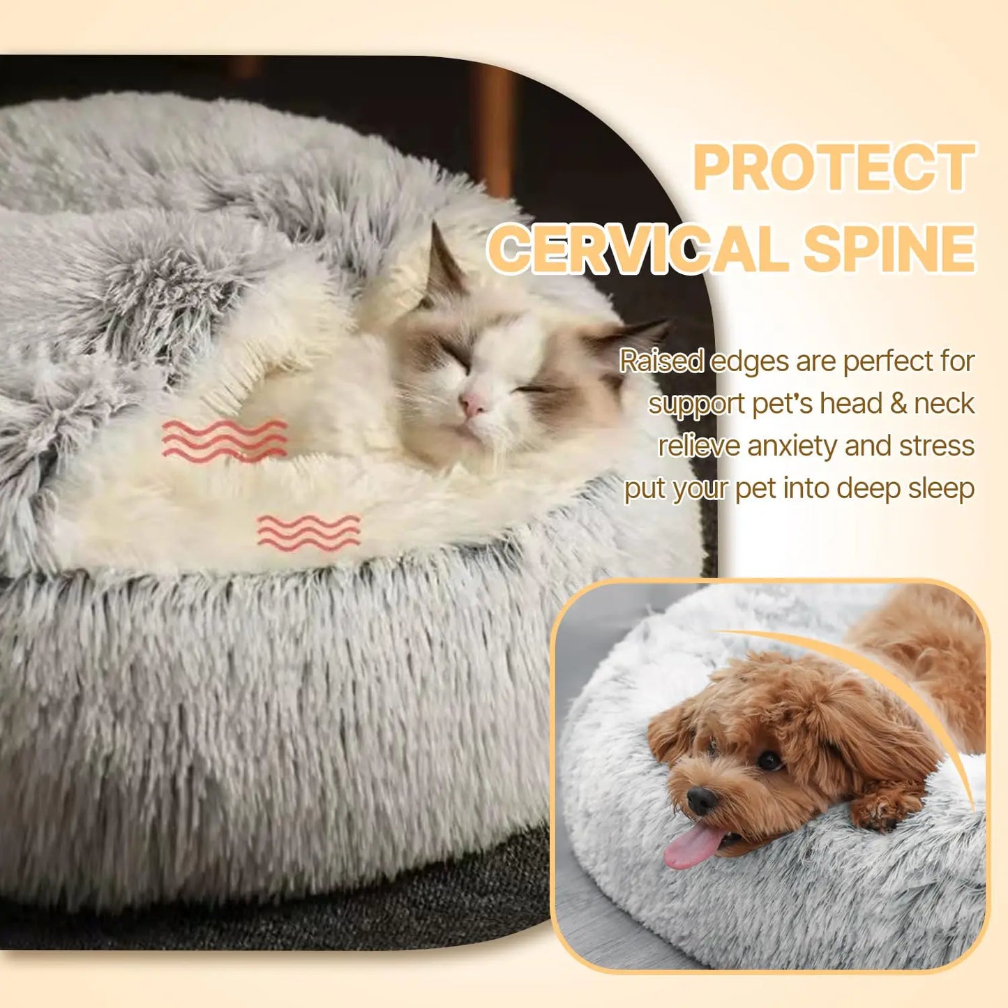 Pet Sofa Bed, Gray Color, Soft & Comfortable Cushion for Dogs and Cats, Cozy Pet Lounge with Removable Cover, for Home Use