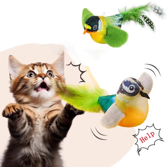 Cat Toys For Indoor Cats Interactive Cat Toy Realistic Bird Sound Cat Toy Plush FREE UK Shipping