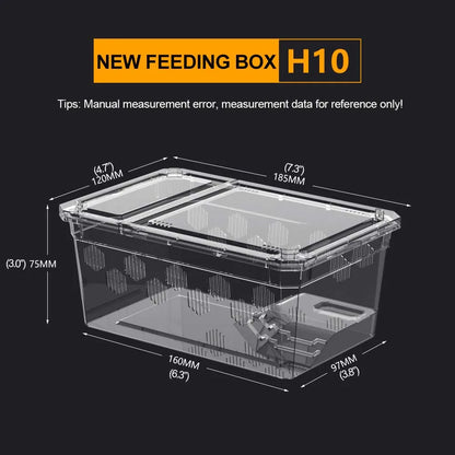 Reptile Breeding Feeding Box Transparent  Insect Rearing Hatching Containers Habitat Cage Inverts,Hatchling colubrids