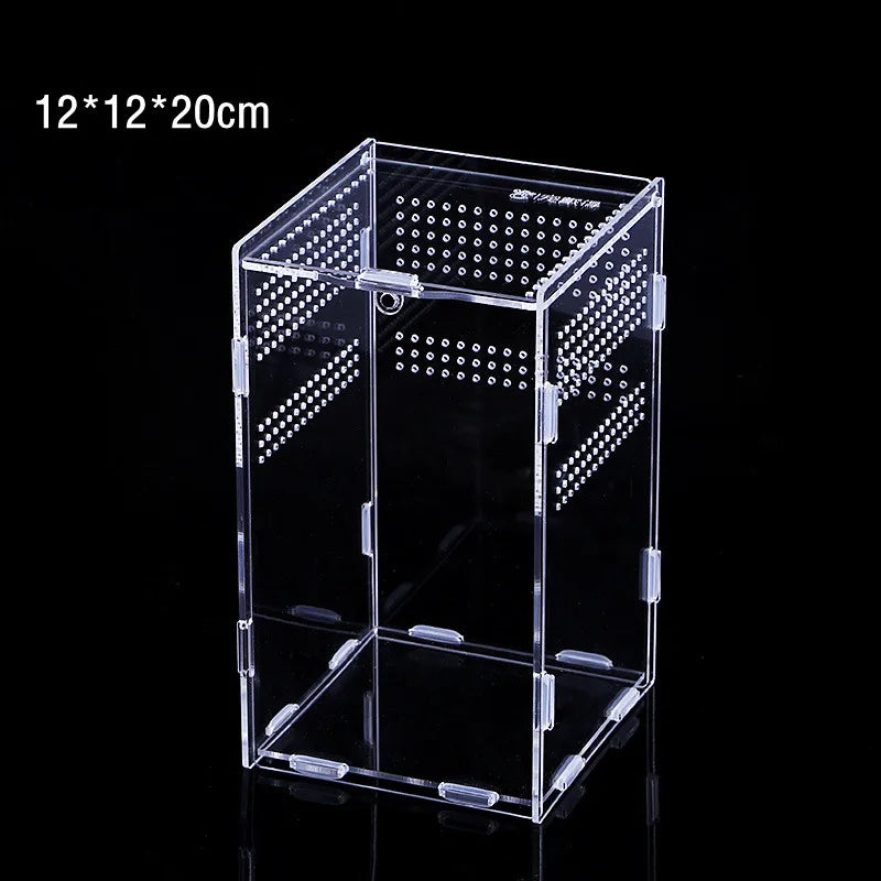 Acrylic Transparent Reptile Terrarium Habitat Breeding Box Reptiles Cage Nano Arboreal Tarantula Enclosure