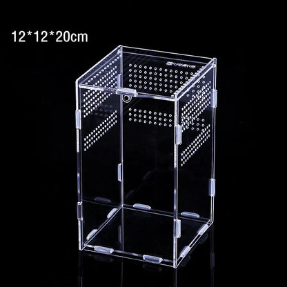 Acrylic Transparent Reptile Terrarium Habitat Breeding Box Reptiles Cage Nano Arboreal Tarantula Enclosure