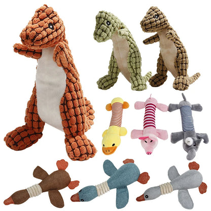 Animals Shape Plush Dog Toy Bite Resistant Squeaky Toys for Small Dogs Interactive Chew Molar Toy Sound Pet Accessories