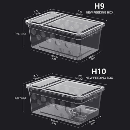 Reptile Breeding Feeding Box Transparent  Insect Rearing Hatching Containers Habitat Cage Inverts,Hatchling colubrids