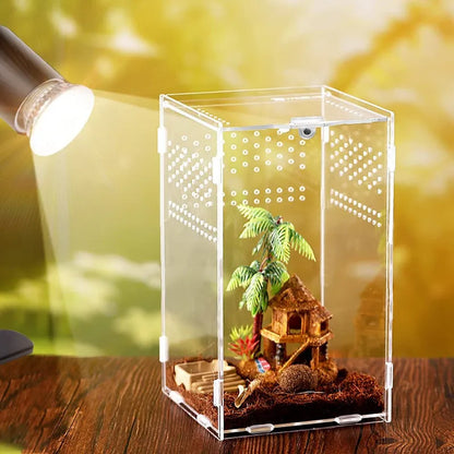 Acrylic Transparent Reptile Terrarium Habitat Breeding Box Reptiles Cage Nano Arboreal Tarantula Enclosure